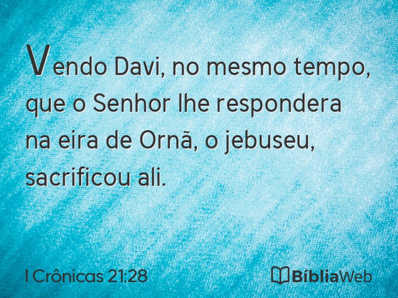 I Crônicas 21:28 em imagem para compartilhar