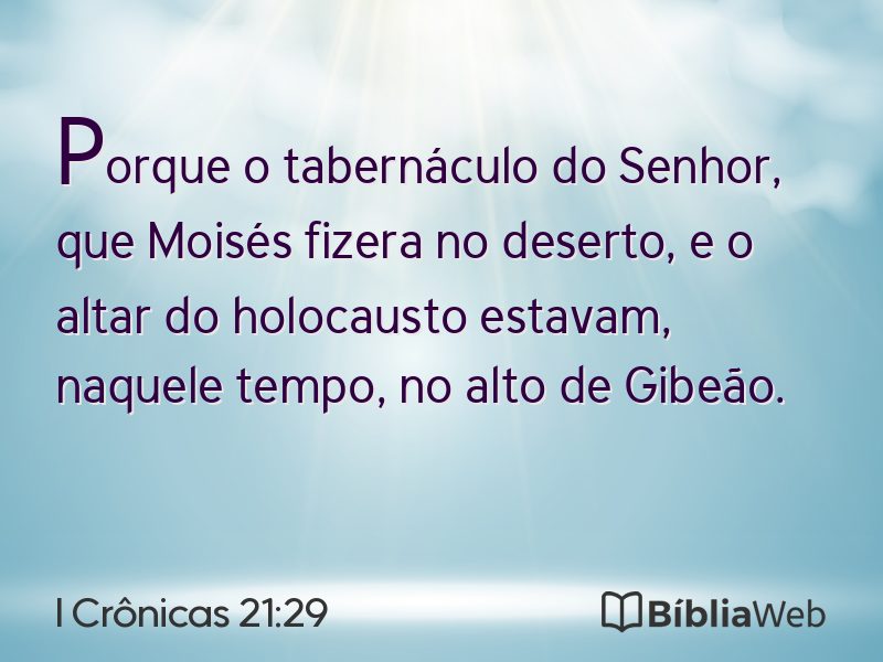 I Crônicas 21:29 em imagem para compartilhar