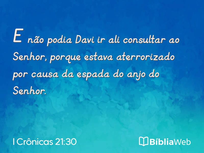 I Crônicas 21:30 em imagem para compartilhar