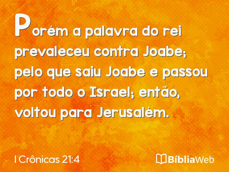 I Crônicas 21:4 em imagem para compartilhar