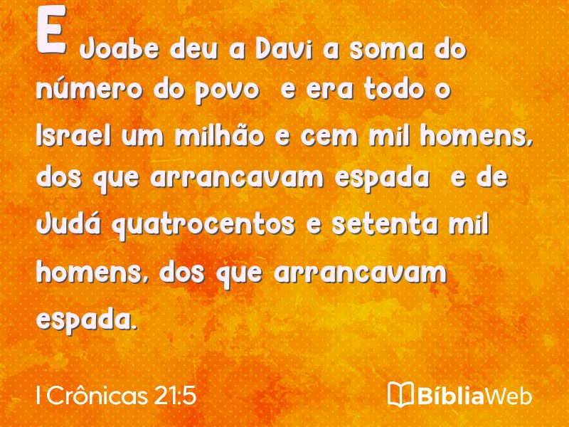 I Crônicas 21:5 em imagem para compartilhar