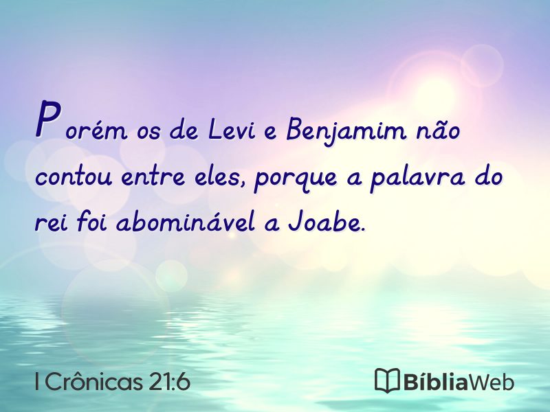 I Crônicas 21:6 em imagem para compartilhar