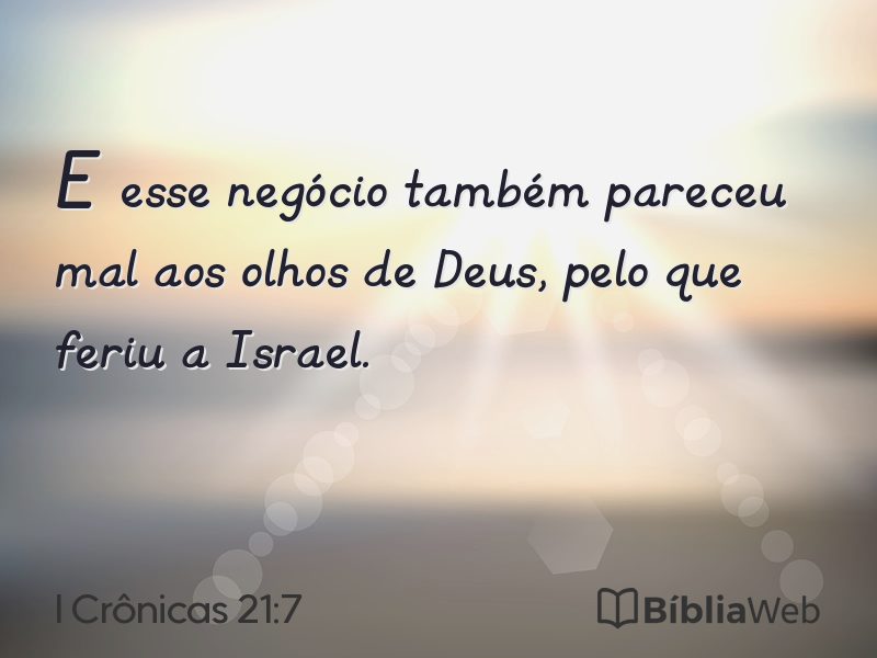I Crônicas 21:7 em imagem para compartilhar