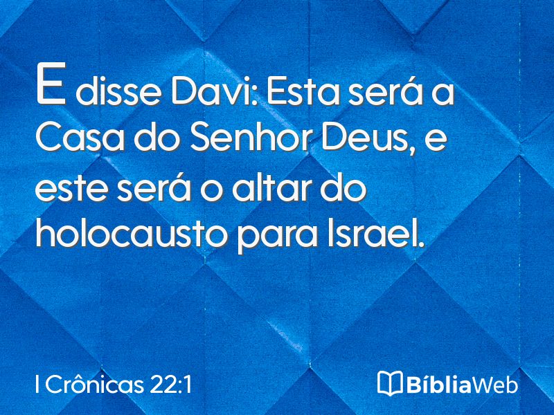I Crônicas 22:1 em imagem para compartilhar