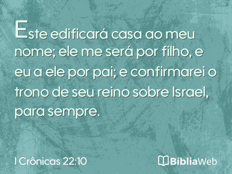 I Crônicas 22:10 em imagem para compartilhar