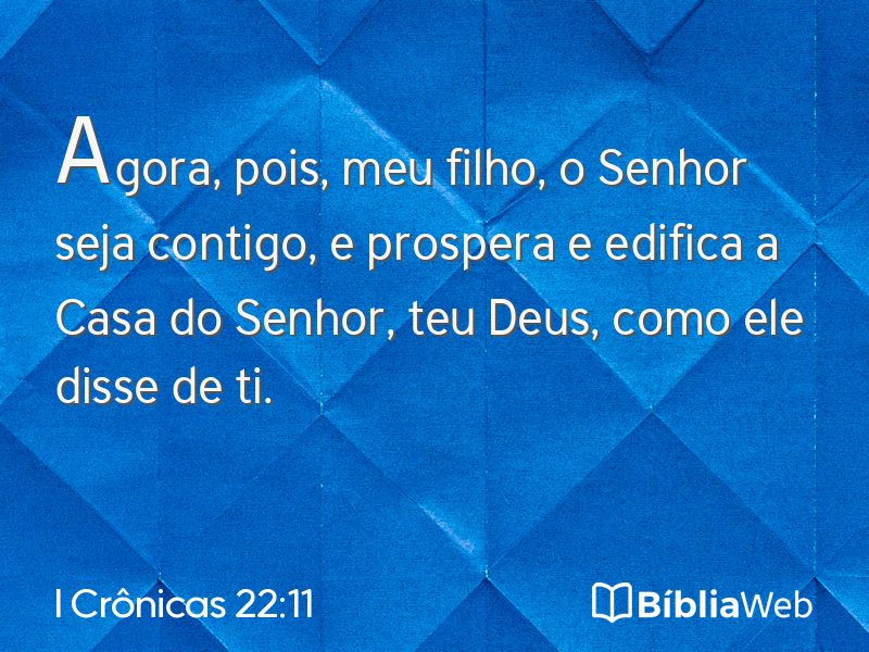 I Crônicas 22:11 em imagem para compartilhar
