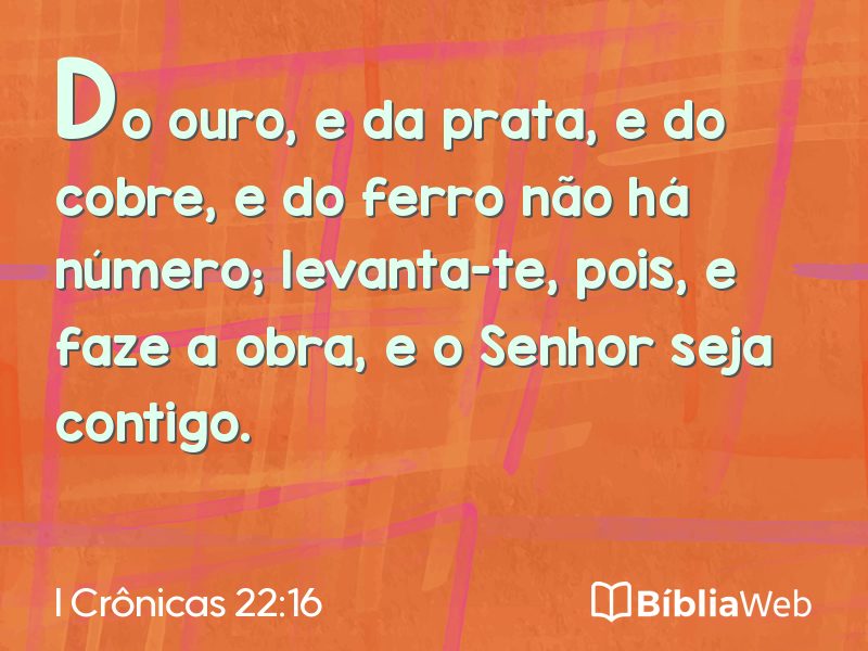 I Crônicas 22:16 em imagem para compartilhar