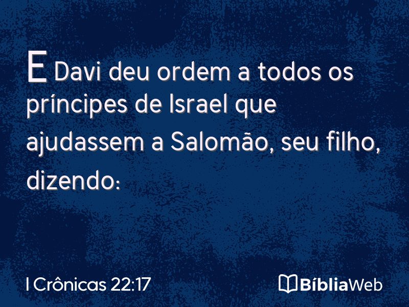 I Crônicas 22:17 em imagem para compartilhar