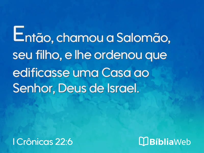 I Crônicas 22:6 em imagem para compartilhar