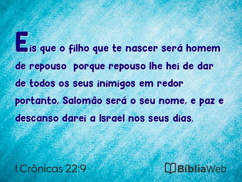 I Crônicas 22:9 em imagem para compartilhar