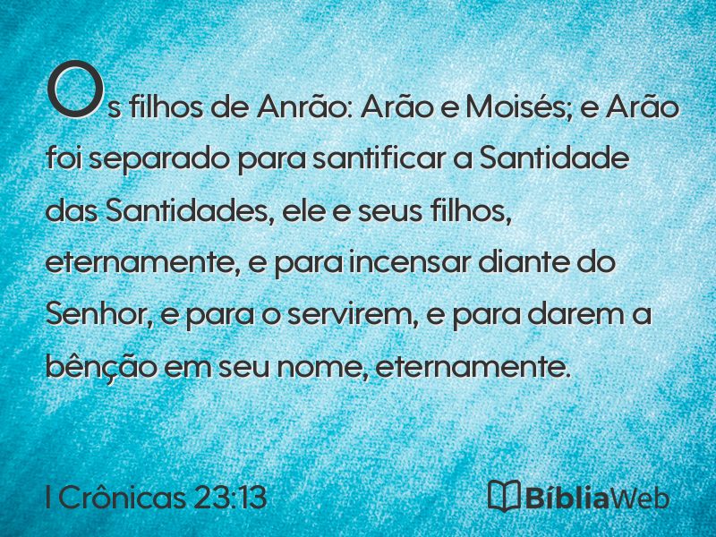 I Crônicas 23:13 em imagem para compartilhar