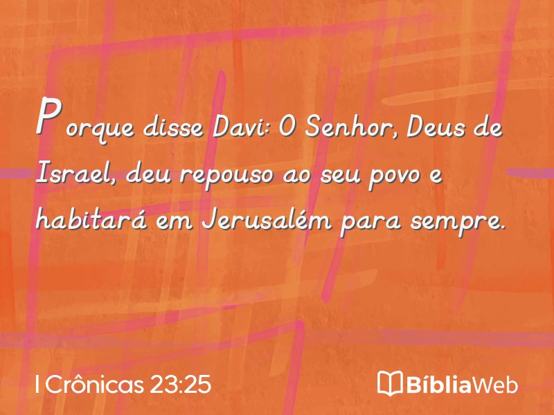 I Crônicas 23:25 em imagem para compartilhar