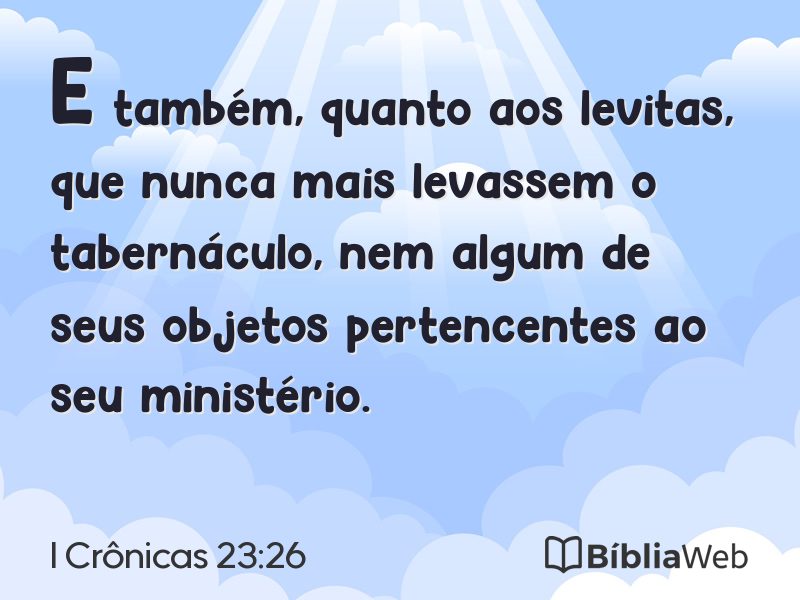 I Crônicas 23:26 em imagem para compartilhar