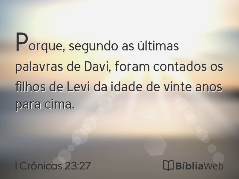 I Crônicas 23:27 em imagem para compartilhar