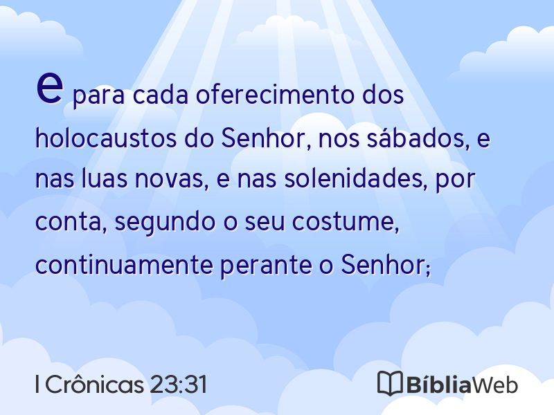 I Crônicas 23:31 em imagem para compartilhar