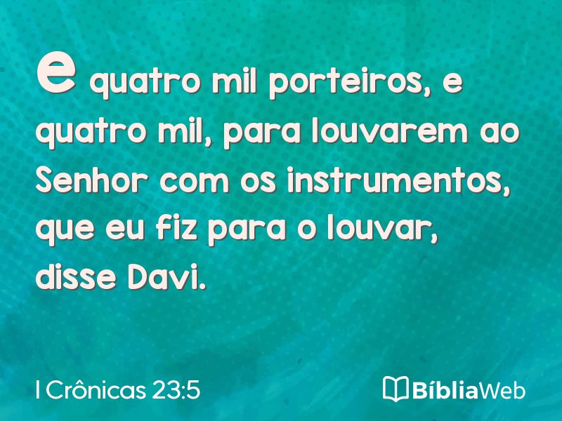 I Crônicas 23:5 em imagem para compartilhar