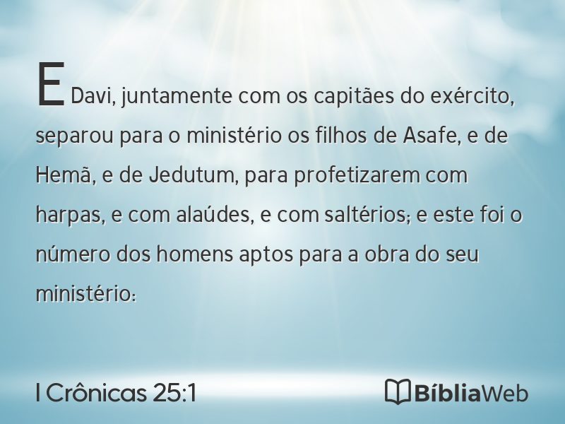 I Crônicas 25:1 em imagem para compartilhar