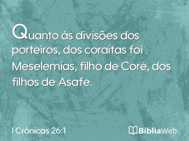 I Crônicas 26:1 em imagem para compartilhar