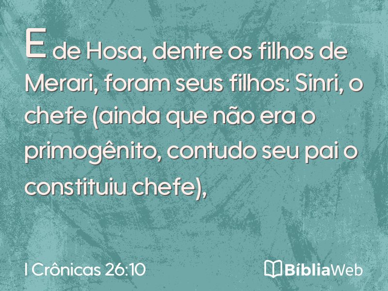 I Crônicas 26:10 em imagem para compartilhar