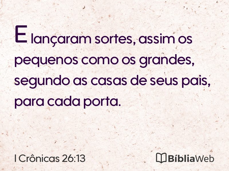 I Crônicas 26:13 em imagem para compartilhar