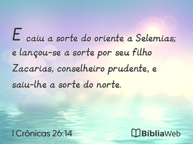 I Crônicas 26:14 em imagem para compartilhar