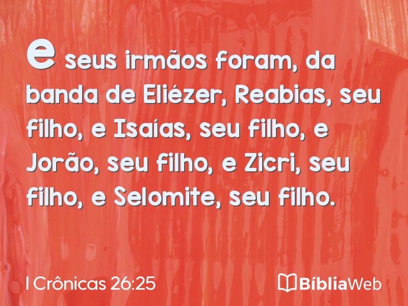 I Crônicas 26:25 em imagem para compartilhar