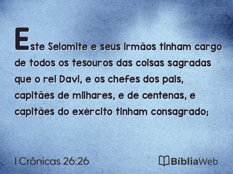 I Crônicas 26:26 em imagem para compartilhar