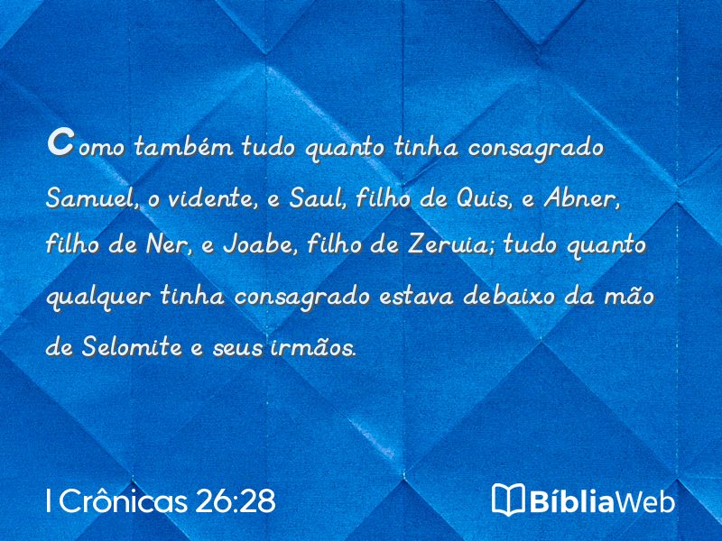 I Crônicas 26:28 em imagem para compartilhar