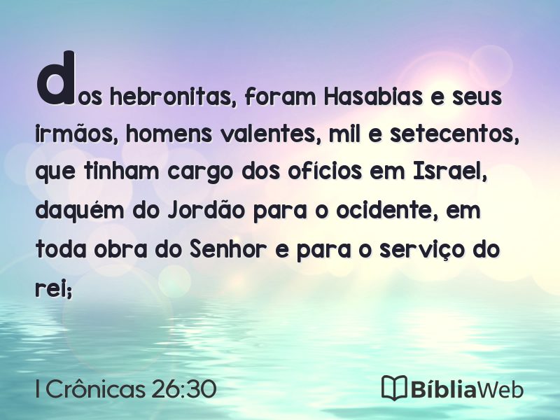 I Crônicas 26:30 em imagem para compartilhar