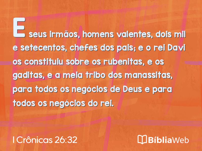 I Crônicas 26:32 em imagem para compartilhar