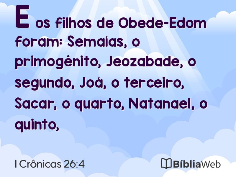 I Crônicas 26:4 em imagem para compartilhar