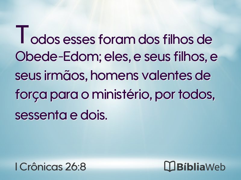 I Crônicas 26:8 em imagem para compartilhar