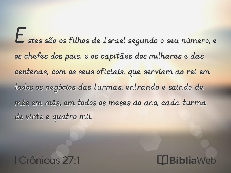 I Crônicas 27:1 em imagem para compartilhar