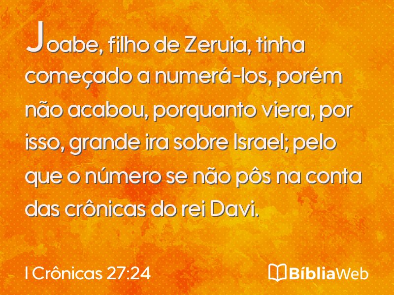 I Crônicas 27:24 em imagem para compartilhar