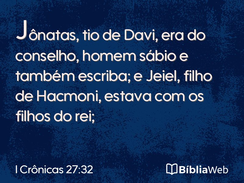 I Crônicas 27:32 em imagem para compartilhar