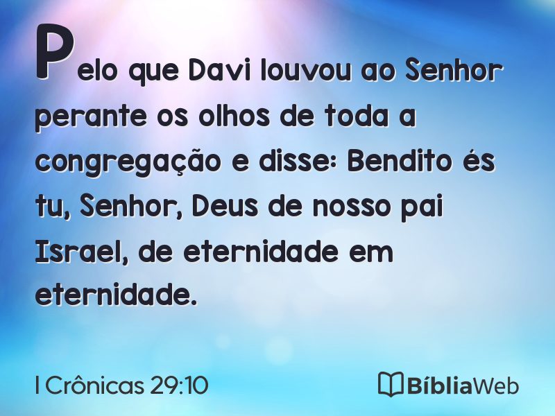 I Crônicas 29:10 em imagem para compartilhar