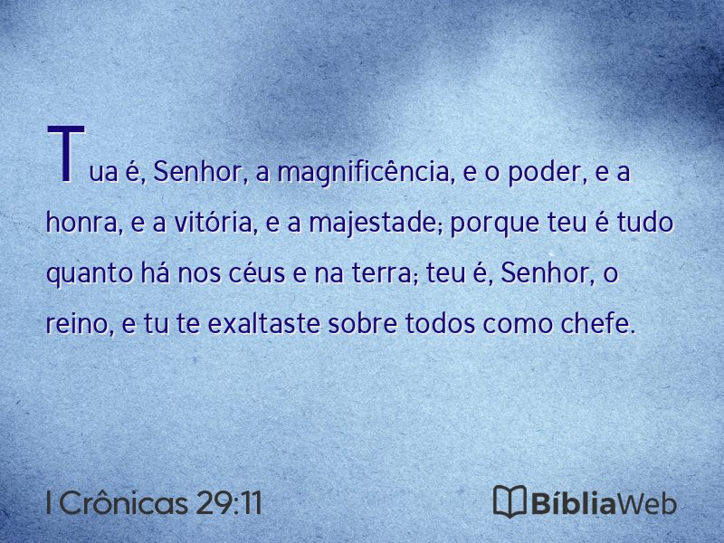 I Crônicas 29:11 em imagem para compartilhar