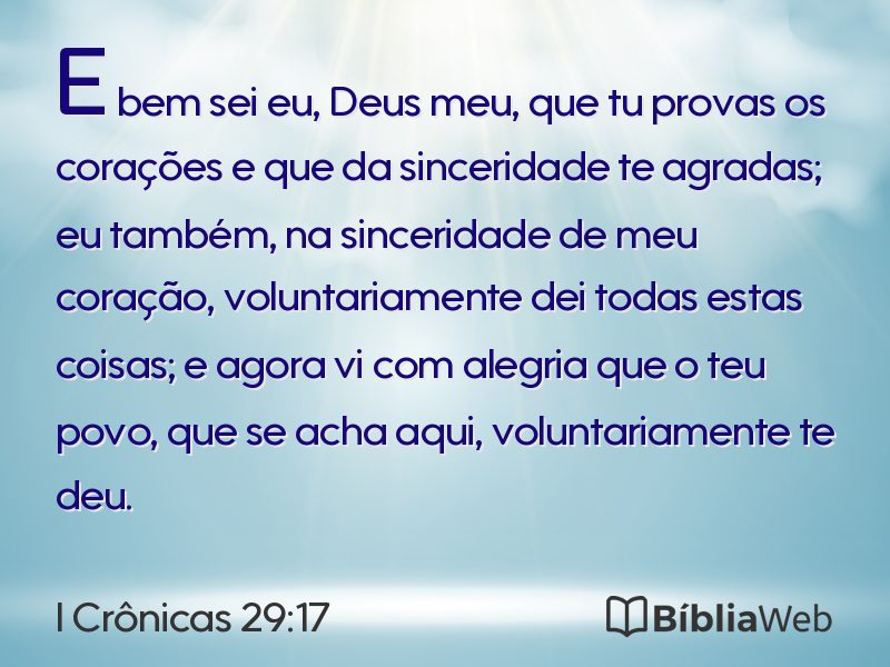 I Crônicas 29:17 em imagem para compartilhar