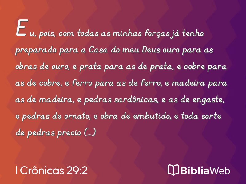 I Crônicas 29:2 em imagem para compartilhar