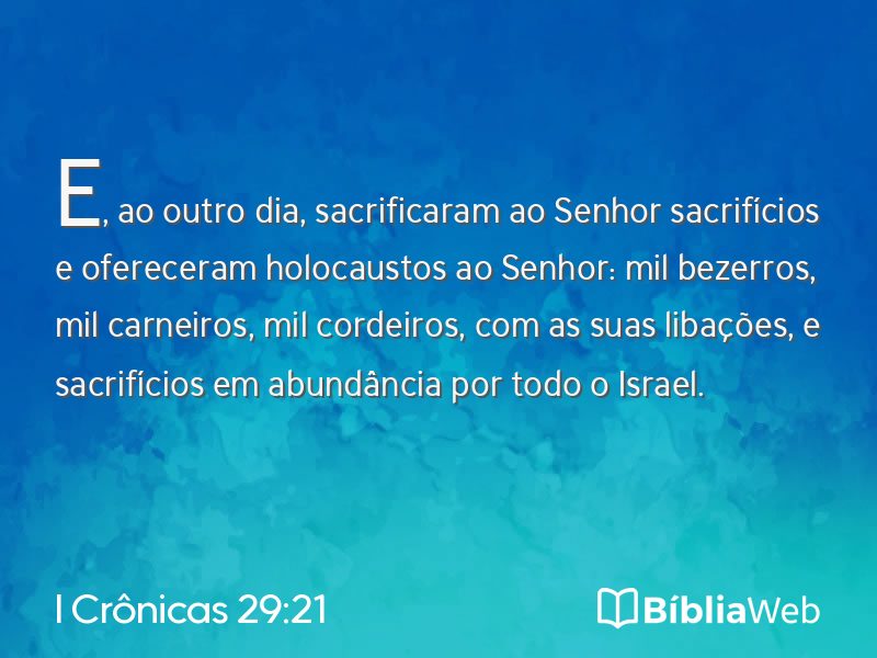 I Crônicas 29:21 em imagem para compartilhar