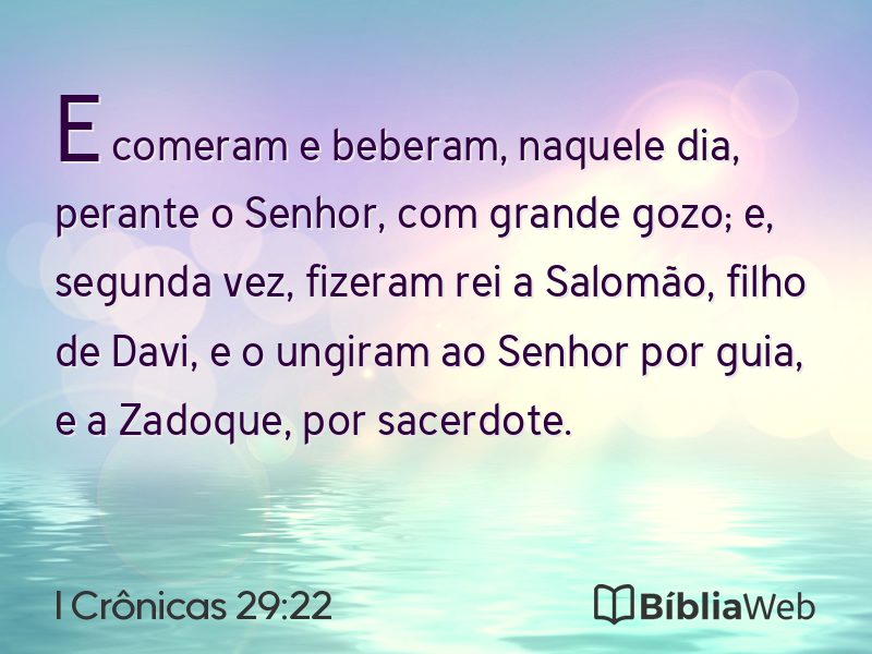 I Crônicas 29:22 em imagem para compartilhar
