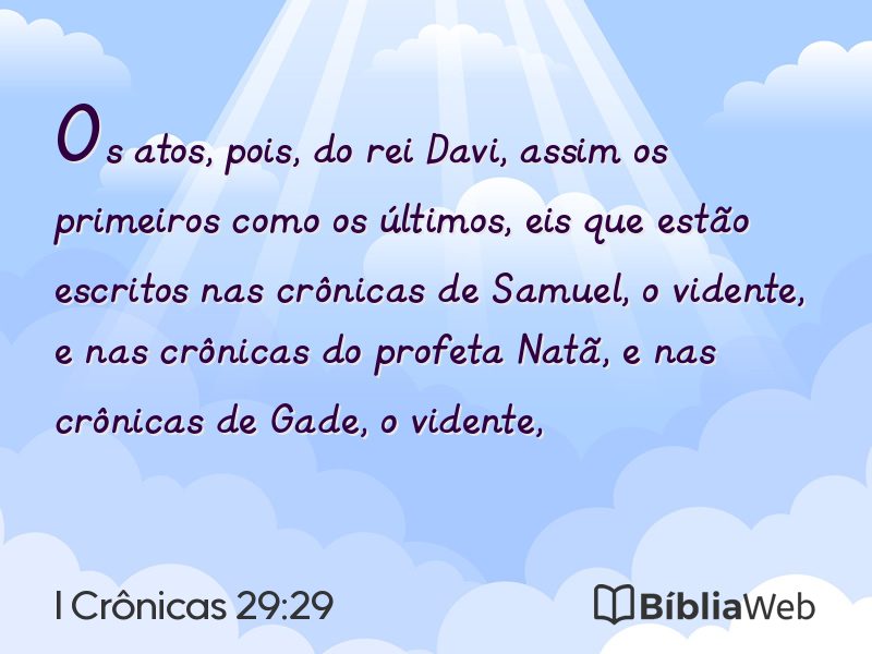 I Crônicas 29:29 em imagem para compartilhar
