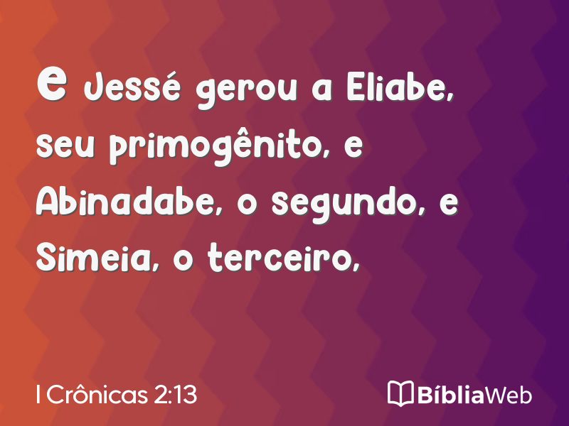 I Crônicas 2:13 em imagem para compartilhar
