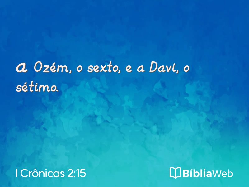 I Crônicas 2:15 em imagem para compartilhar