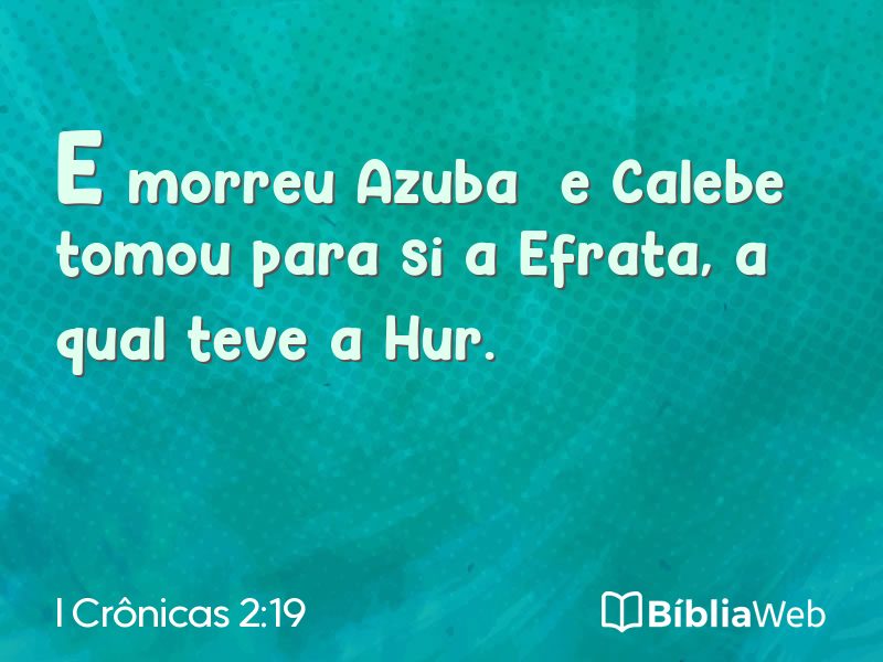 I Crônicas 2:19 em imagem para compartilhar