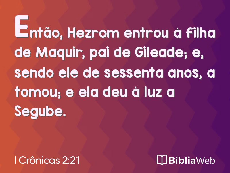I Crônicas 2:21 em imagem para compartilhar