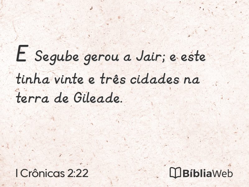 I Crônicas 2:22 em imagem para compartilhar