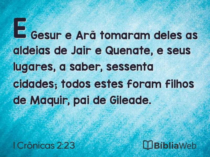 I Crônicas 2:23 em imagem para compartilhar