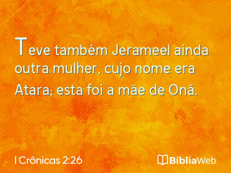 I Crônicas 2:26 em imagem para compartilhar