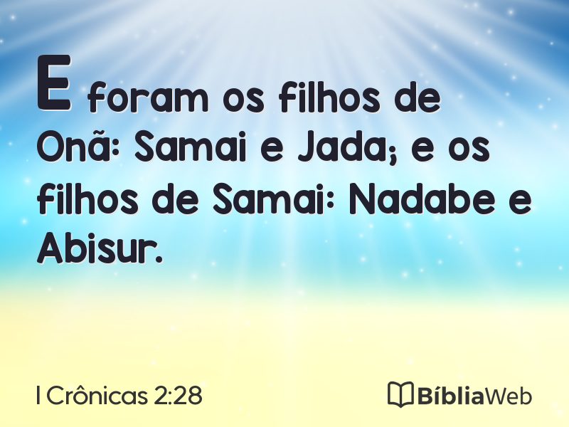 I Crônicas 2:28 em imagem para compartilhar